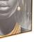 24" x 2" x 24" Black Canvas Woman Shaded Living Room Framed Wall Art with Blue Crown and Gold Foil Accents